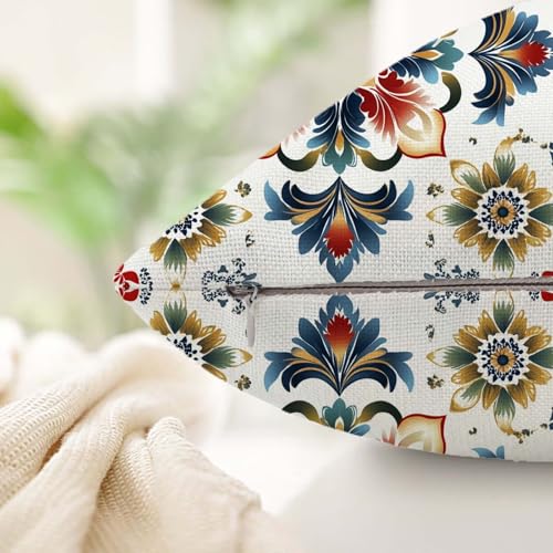 Housse coussin exterieur de qualité supérieure imitation lin imperméable style bohème