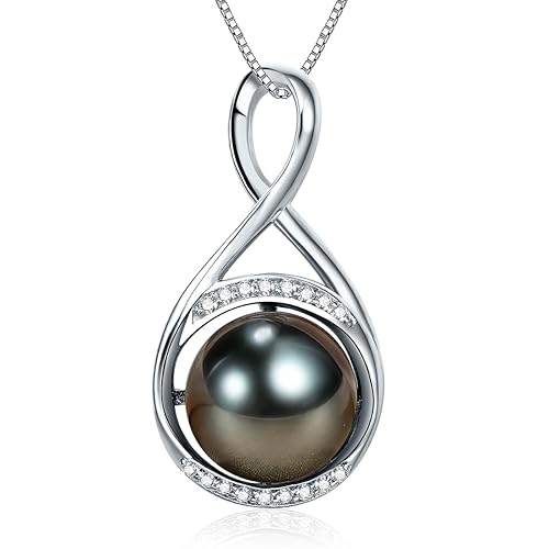 Gifts for Women Mom-Wedding-Anniversary-Wife-Jewelry-Tahitian -Black-Pearl-Necklace for Women Birthday for Womens