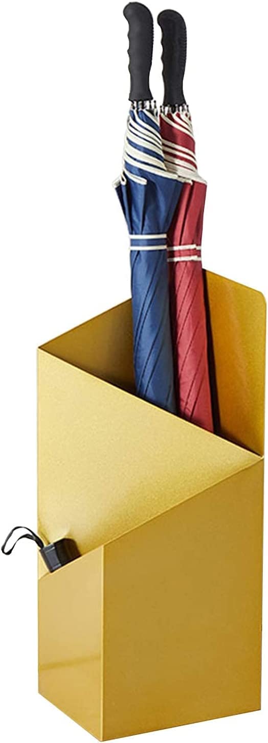 HYLYGFH Nordic Style Iron Umbrella Stand Decorative Gold Umbrella Holder Stylish Storage Bucket for Umbrellas Perfect for Home & Office Decor