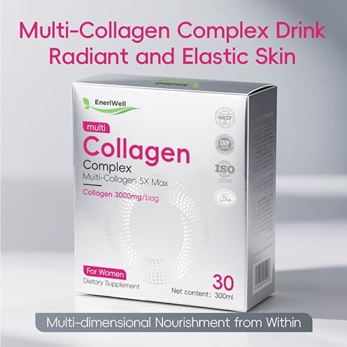 EneriWell Multi Collagen Supplements for Women, Men, 3000mg Hydrolyzed Bovine Collagen Peptides with Type 2, Biotin Vitamins C, Glow up for Skin, Hair, Nails & Joints, Halal, Liquid, Travel 30 sachets - Image 5