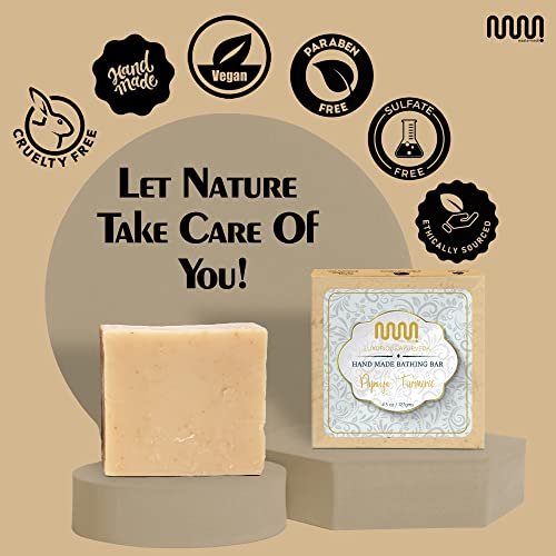 Mastermedi All Natural Soap Bar Papaya Turmeric, Softer & Smoother Skin, Handmade Organic Soap Scented With Premium Essential Oils & Natural Flavors, More Moisturizing Than Ordinary Bar Soap, Women & Men's Bar Soap, Pack Of 3 #TOP6