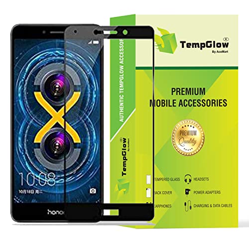 Image of Screen Protector for Huawei Honor 6X (Black) Tempered Glass Edge-to-Edge 6D Screen Guard With Installation Kit