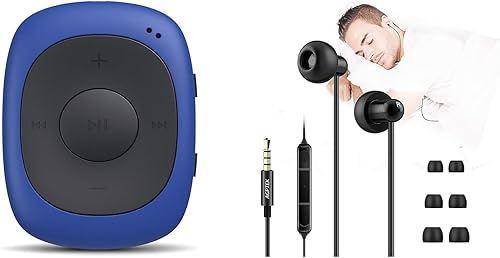Miniatura 1 de AGPTEK G02 - Reproductor de MP3 con clip de 8 GB con funda de silicona a prueba de sudor para deportes Plus AGPTEK auriculares intrauditivos con 3