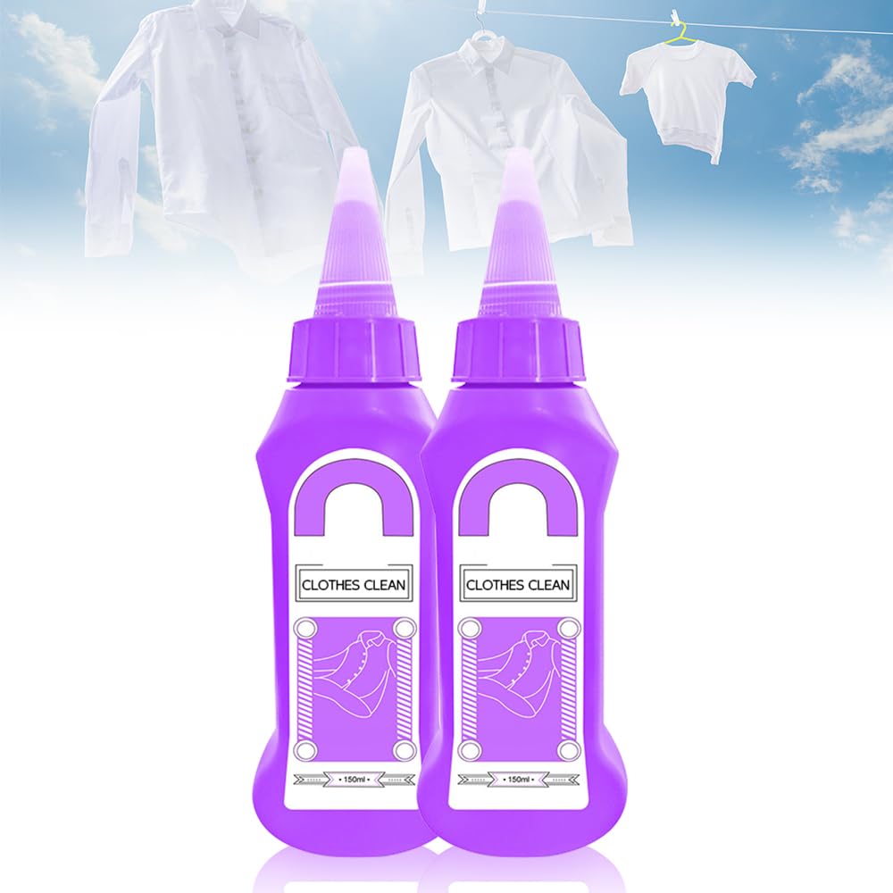 Active Enzyme Clothing Stain Remover, 2024 Upgrade Active Enzyme Clothing Stain Remover Collar Stain Removal Spray, White Shirt Garment Stubborn Stain Cleaner Oil Remover Laundry Cleaning (2)