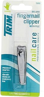 Set of 3 Trim Deluxe Fingernail Clippers with File bundled by Maven Gifts