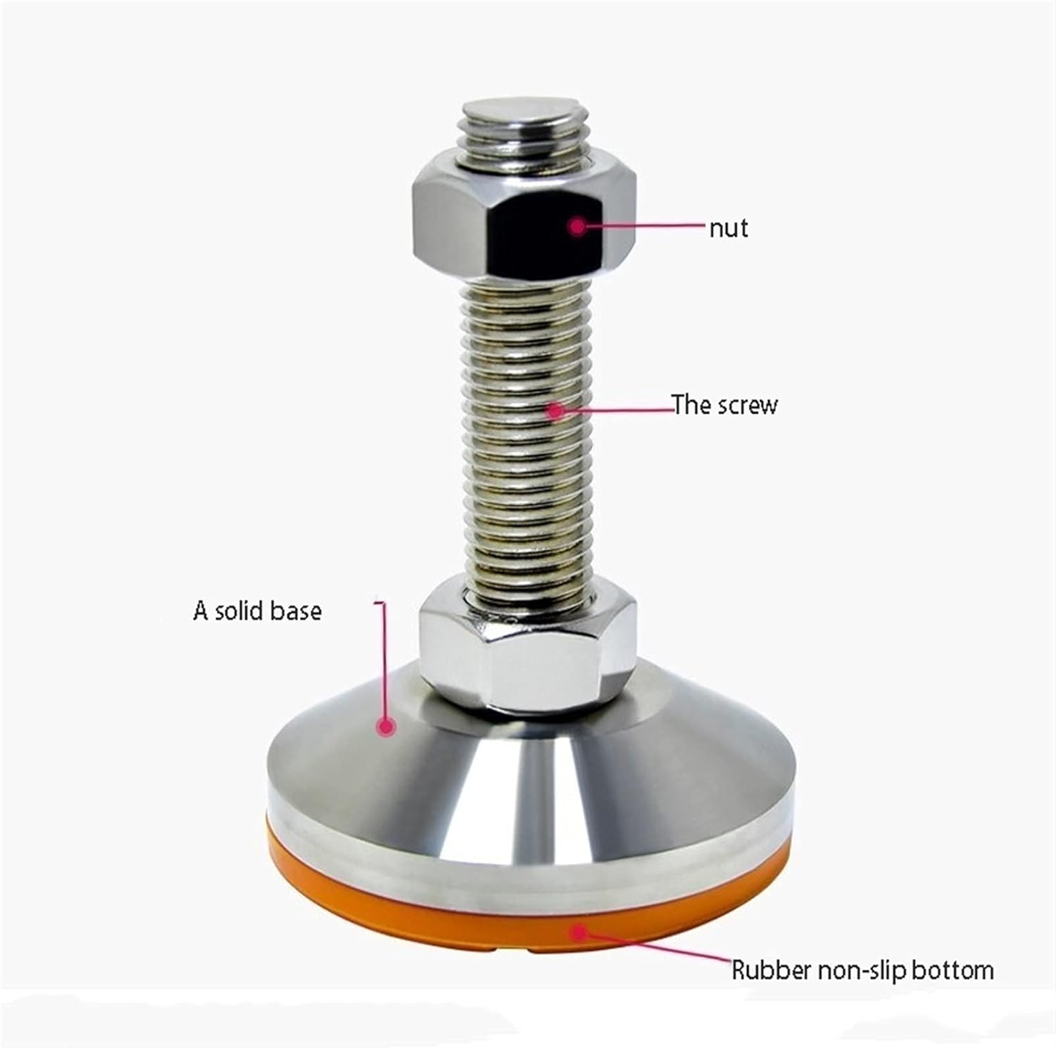 KETTEL Heavy-Duty Leveling Furniture Legs, M12 Thread, Thick Base Nuts, Non-Slip Foot Pads, Suitable for Furniture, Machinery, Workbenches (Color : 8PCS, Size : D80M12*80)
