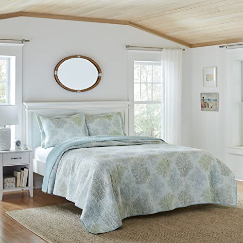 Laura Ashley - Queen Quilt Set, Reversible Cotton Bedding with Matching Shams, Pre-Washed Home Decor for Added Softness (Saltwater Blue, Queen) by Laura Ashley - Image 2