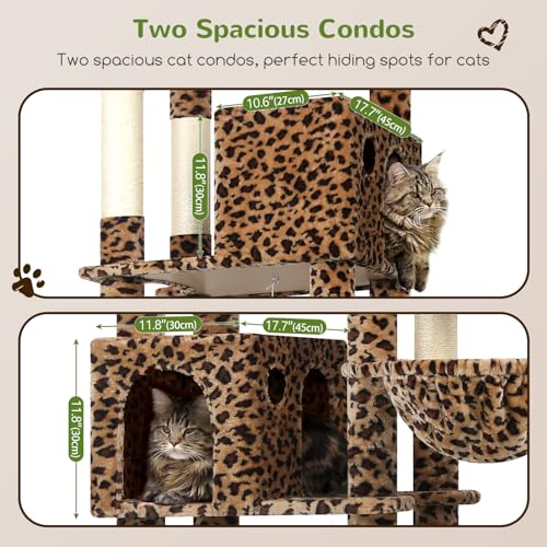Image of Globlazer Giant Cat Tree for Indoor Large Cats, 83in, F83, Leopard Print