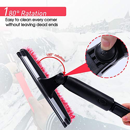 Topmart 5 in 1 Car Snow Brush Kit,Snow Shovel Set with Removable Snow Brush and Ice Scraper,Emergency Snow Removal Car Set,Extendable Telescopic Pole 21.5\"-31.5\",for Car,Camping,Garden - Thumbnail 3