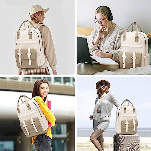 Image of LOVEVOOK Laptop Backpack for Women Girls, 15.6 Inch Waterproof Computer Backpack Student School Cute Bookbag Computer Bag