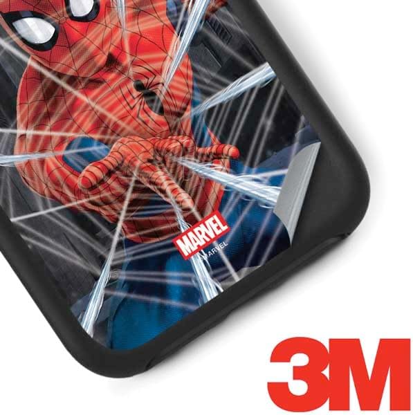 Skinit Decal Phone Skin Compatible with OtterBox Symmetry iPhone X/XS - Officially Licensed Marvel Spiderman Web Throw Design