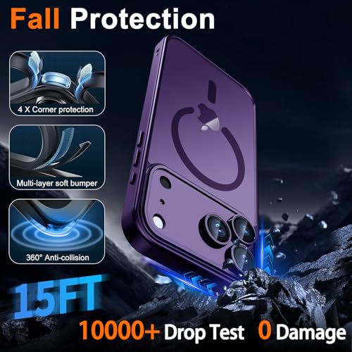 Image of Magnetic for iPhone 17 Pro Max Case, Shockproof Phone Cover, Purple
