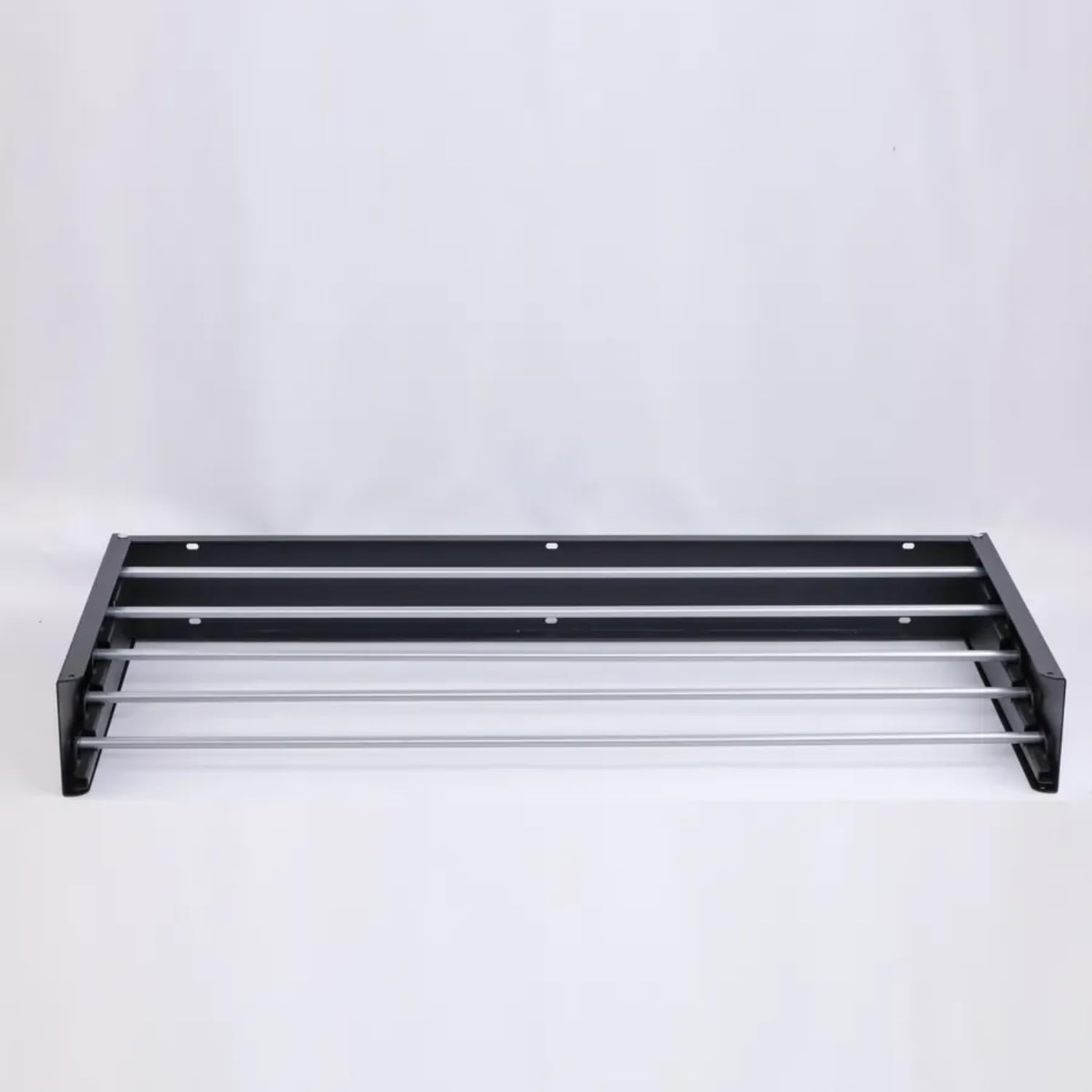 Stendibiancheria da Parete in Ferro Retrattile Pieghevole Stendino da Balcone a Scomparsa da Muro Stendipanni Interno Esterno 80x40x10 cm Salvaspazio 5 Barre in Alluminio Kit Montaggio Incluso