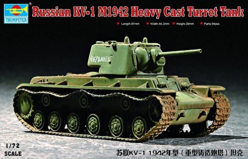 Trumpeter 1/72 Russian KV1 Mod 1942 Tank (Heavy Cast Turret)