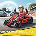 Aosom 24V 7.5 MPH Electric Go Kart with Adjustable Seat, Drift Kart Battery Powered Ride on Toy Outdoor with Dual 150W Motors, Slow Start, Music, Honking Horn, Lights, for 6-12 Years Old, Red