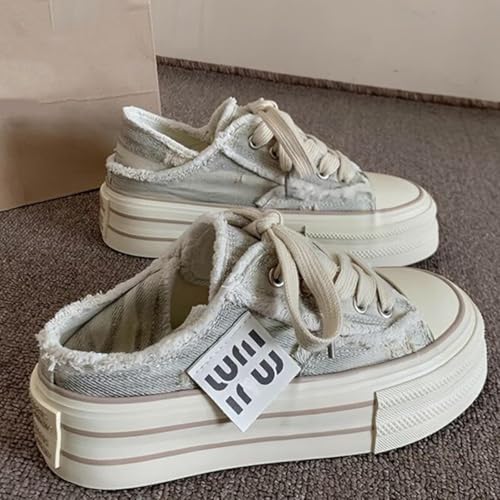 Mule Sneakers for Women 2025,Womens Canvas Mules Sneakers Platform Slip on and Pull on Two-wear Shoes,Mule Backless Holiday Shoes,Mule Sneakers for Women Wide Width2