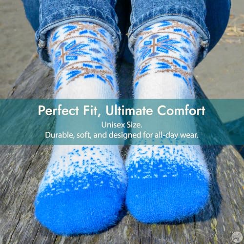 Angora Wool Socks - Machine Washable Dry-Foot Fuzzy Warm Breathable Soft Unisex Indoor/Outdoor Socks for Women and Men4