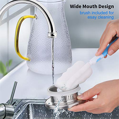 image for ONEISALL 85oz Large Capacity Glass Pitcher, Water Carafe with Filter L