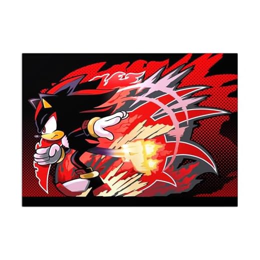 Displate Metallposter Sonic the Hedgehog - Sonic Racing Crossworlds - Shadow's Crimson Energy Strike Plakat - Wandbilder Bilder Deko Schlafzimmer - Geschenk - Wanddeko Metall Poster 32 cm x 45 cm