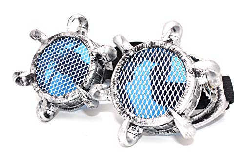 4sold Unisex Round Rave Cosplay Steampunk Goggles UV400 Premium Quality Cyber Glasses Victorian Punk Style Welding Cosplay in a Gothic Style Goth Rustic Rivet Vintage Led (Studs Grey Grid) steampunk buy now online