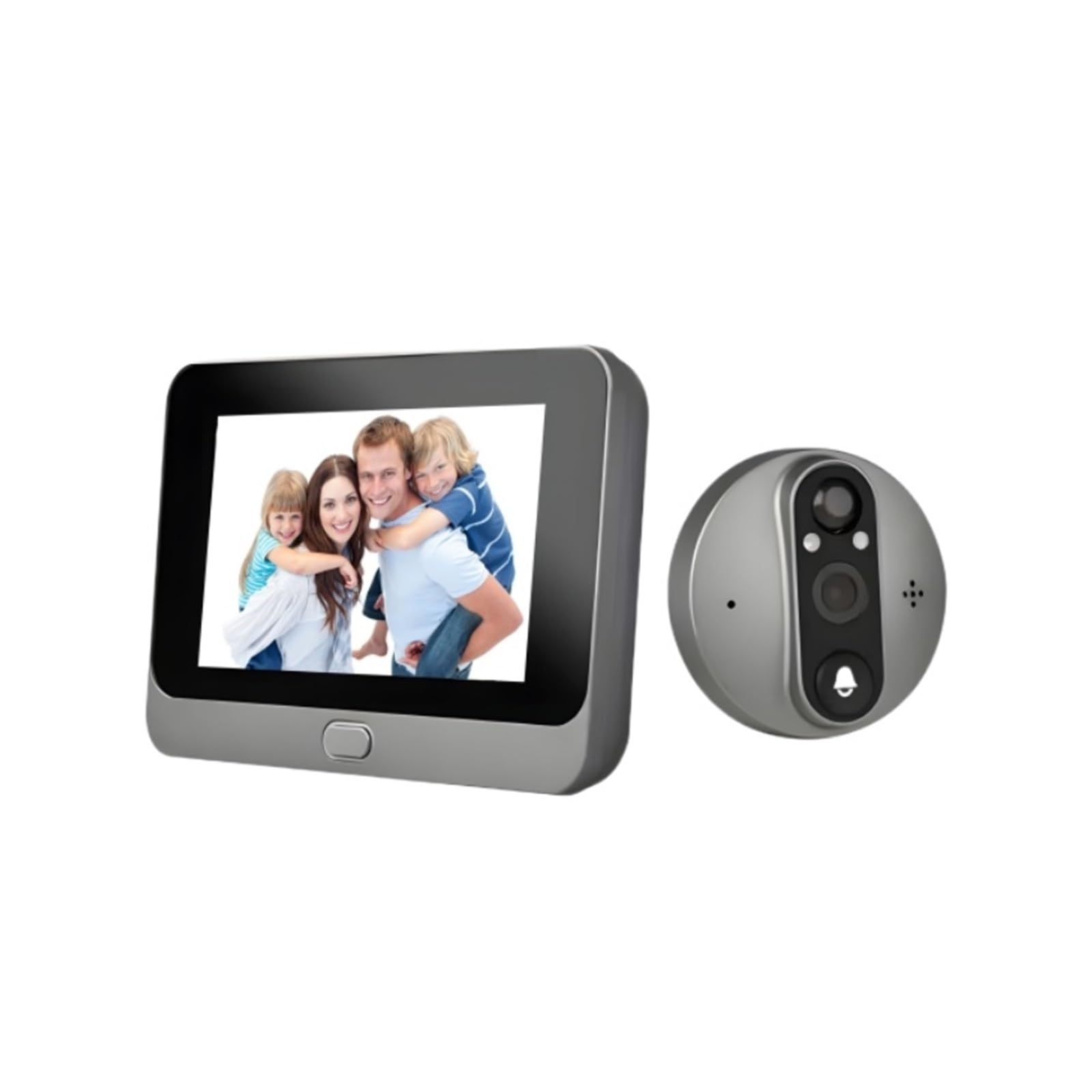 Nuevo Tuya Smart WiFi en casa, Mirilla Digital for Puerta, Visor de 4,3 Pulgadas HD 1080P, Timbre inalámbrico for Exteriores, cámara WiFi, Ojo mágico Digital (Color : Only Doorbell)