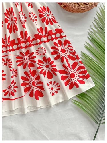 Image of Floerns Women's Cut Out Tropical Spaghetti Strap Midi Dress Summer Beach Vacation Flowy Dresses