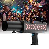 SHEHDS Electric Confetti Cannon Machine, with LED Lighting Effects and Auto RGB Effects, Shoot up to 20–26 ft for Concerts, Party, and Events (Single Hole)