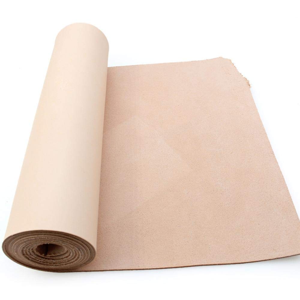 Recortes de Cuero, Piezas de Cuero Vacuno de Grano Completo curtido Vegetal for confección en Varios tamaños(30x60cm,1.3kg Flaw Leather)