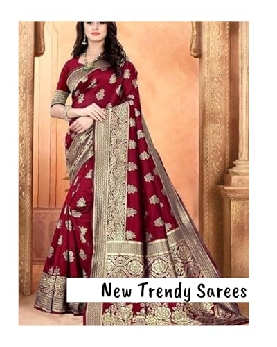 Image of Women's Kanjivaram Ptinted Soft Silk Banarasi Saree With Unstitched Matching Bloue Piece | Saree for Women