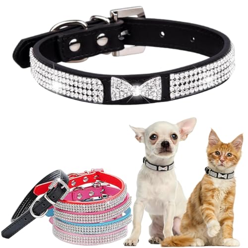 Collier avec strass pour chiens de petite taille chat noir L - 2