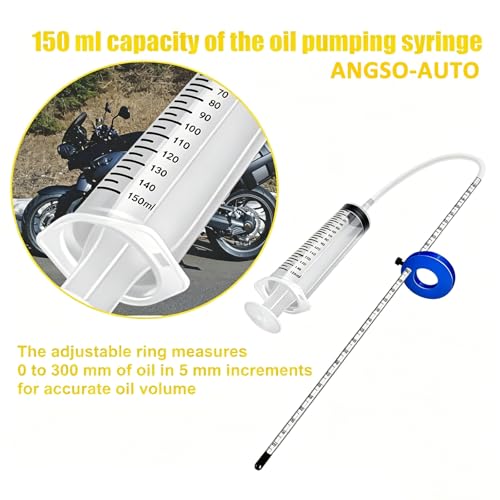 Image of Motorcycle Fork Service Kit with Spring Compressor & Oil Level Tool | Adjustable Fork Maintenance Tools, For Upside Down Streetbike Forks. Supports Spring Compression And Oil Level Setting