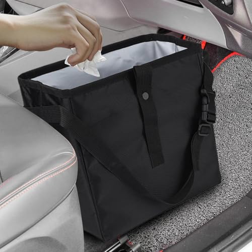 Papelera de coche impermeable con correa ajustable para evitar derrames de líquidos 4