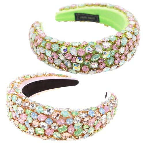 Diadema para el pelo geométrica de esponja acolchada color caramelo