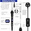 Soldering Iron Kit 80W Ceramic Heating, LCD Adjustable Temperature 180-500°C, 13in1 Welding Tool with Switch Solder Wire, Solder Wick, 5 Soldering Tips, Desoldering Pump, Wire Stripper, Stand, Tweezer