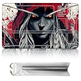 MTG Playmat 24x14 in, Trading Card Game Mat with Stitched Edges, Non-Slip Rubber Base, Board Games Pad for TCG OCG CCG RPG DND - Red Elf