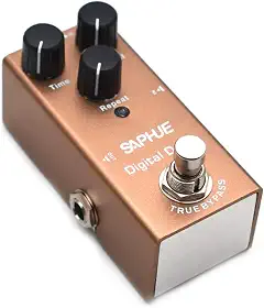 SAPHUE Pedal De Efeitos Guitarra Com Delay Digital, Botão Tempo/Nível/Repetição Revestimento Metal Aço, Mini Interruptor True Bypass Dc 9V Tipo Único Para Kit Elétrico Múltiplo