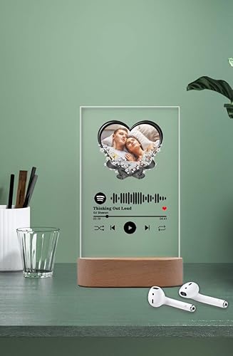 Miniatura 110 de Placa de Spotif personalizada con código de Spotif escaneable, regalos de fotos personalizados, cubierta de álbum de canciones acrílicas, regalos