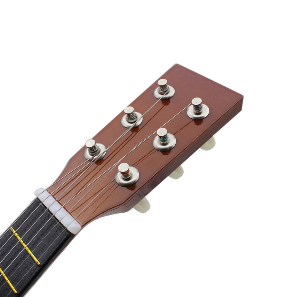 23-calowa Drewniana Gitara Lipa 6-strunowa Mini Gitara Instrument Muzyczny dla Dzieci i Początkujących (Kawa)