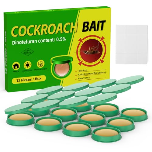 Roach Gel Bait, Upgraded Indoor Cockroach Bait Stations, Fast-Acting & Long-Lasting, Easy Placement...