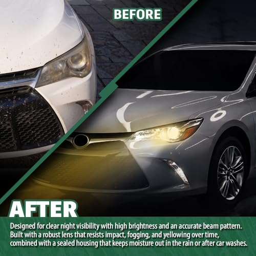 Image of GRAND ORANGE Left Headlight Compatible with Toyota Camry 2015-2017 TO2503222 TO2502222 TO2503223 TO2502229 TO2503229 8111006860 8115006C70 8111006C70 Clear Lens Black Housing Amber Reflector