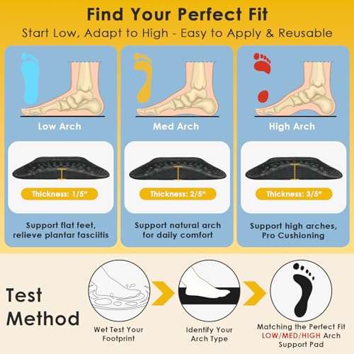 Dr. Woofeet Arch Support Inserts Women - 3 Height Options for Flat Feet & Plantar Fasciitis Relief - Trimmable Breathable Non-Slip Grid, Hidden in Heels & Sandals (Black & Beige, 2 Pairs, Low Arch)