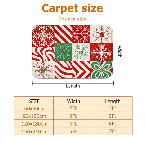 Tapis flocon de neige rectangulaire 1,2x1,8m antidérapant pour salon