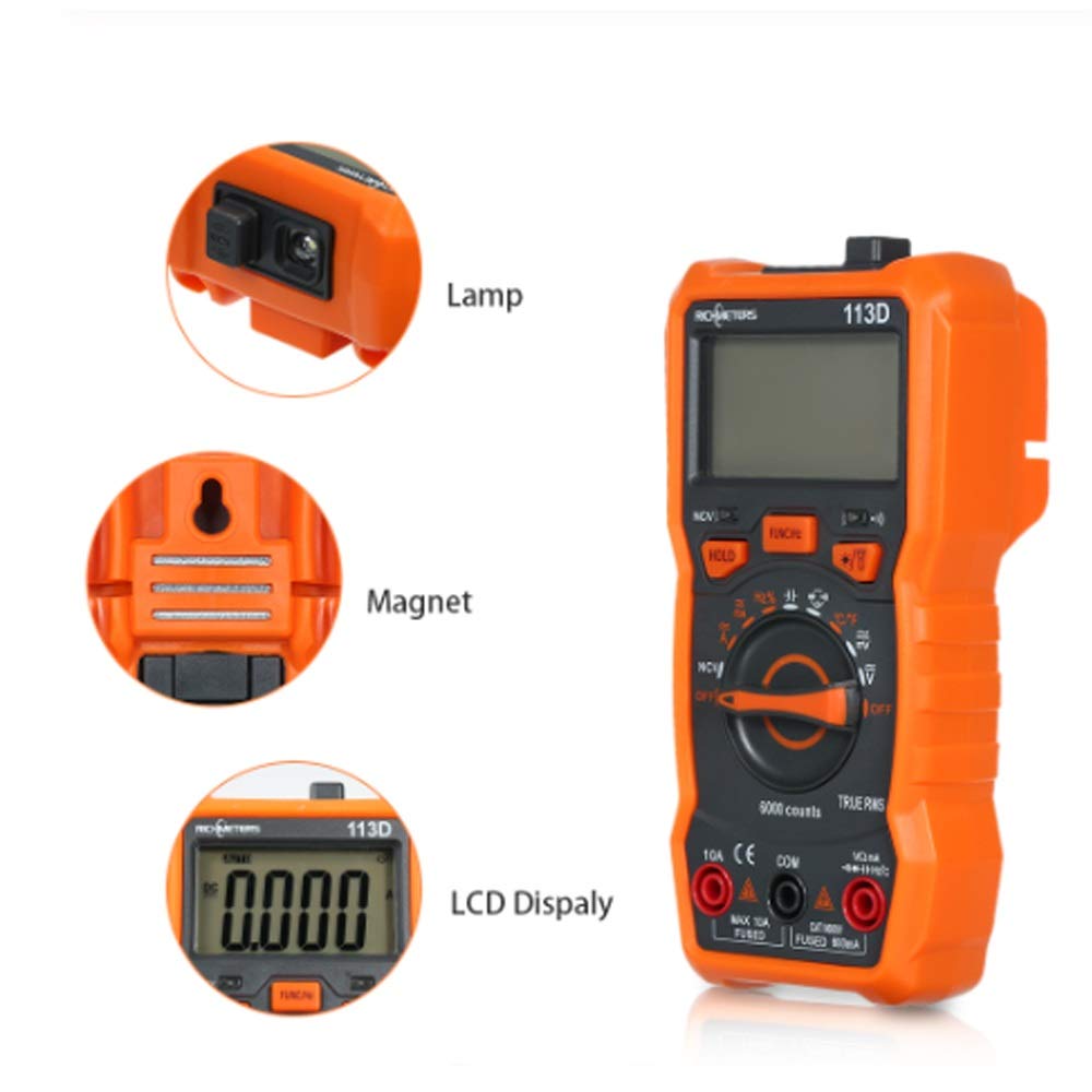 Multimeter Multimeter RM113D NCV Digital-Multimeter 6000 Counts Auto Ranging AC/DC-Spannung Temperaturmessung Meter-Hintergrundbeleuchtung Für Home Tools, Automotive