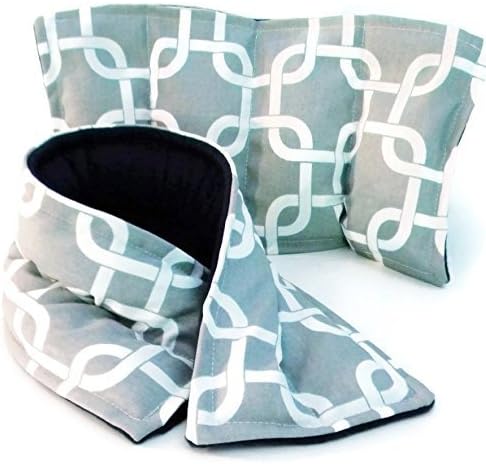 Microwave Heating Pad Neck Wrap and Rice Pack, Unscented or Lavender Relaxing Gift, Pain Relief Spa Set