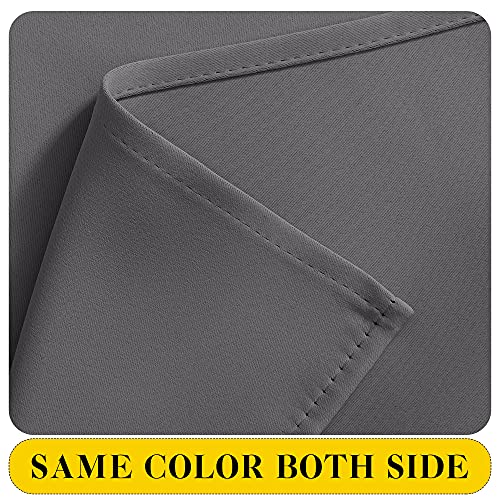 Nicetown Short Curtains Dark Gray Half Window Curtains With Attached Valance For Bedroom, Privacy Curtain Tiers For Living Room, Wide 52 X Long 63 Inches, Set Of 2 #TOP4