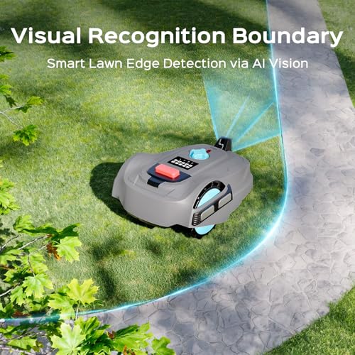YARDCARE M800Plus Cordless Robot Lawn Mower with GPS + Visual Navigation, Bow-Shaped Path Mowing, APP Control, 4.0Ah Automatic Robotic Lawnmower for 1/5 Acre, Obstacle Avoidance, Height Adjustment - Image 3