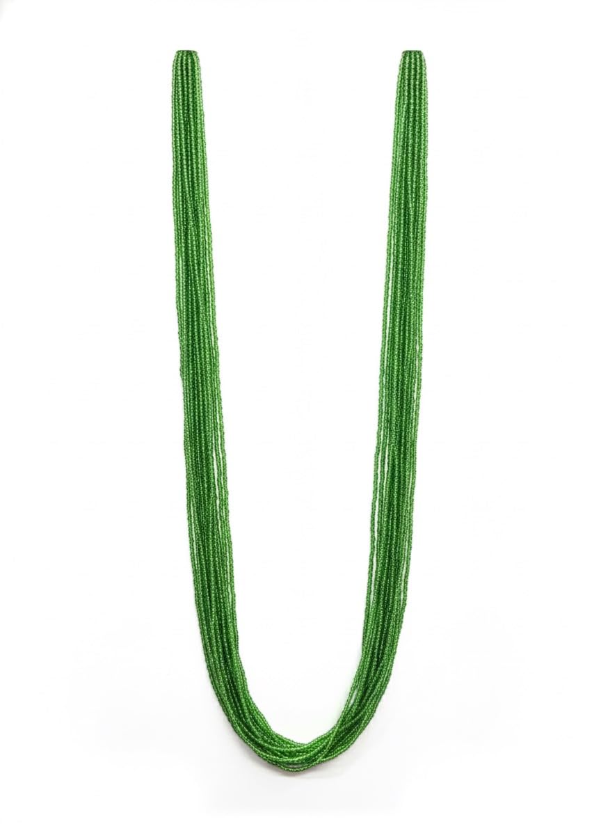 Traditional Nepali Green Pote Mala Necklace – Multi-Strand Glass Seed Bead Mangalsutra | Ethnic Boho Statement Jewelry for Women (Green, 24 Inches)-picture-18
