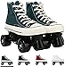 Rollschuhe Mit 4 Rollen Canvas Schlittschuhe Roller Skates Mit Zweireihigem Rad High Top Sneaker Style Damen Und Kinder Und Erwachsene C,37