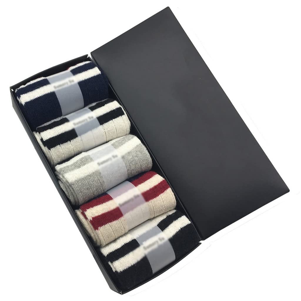 5 Pares/Lote Calcetines de Lana Hombres Invierno Cashmere Transpirable Cómodo Calcetines Cálidos Hombre (Color: T Tamaño: Un tamaño) (Color : A, Size : One Size)