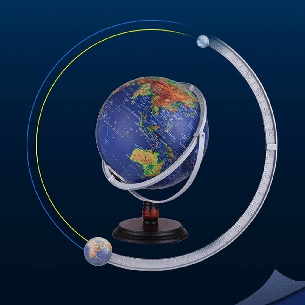 Globo terráqueo Iluminado por el océano Azul de 7,8 o 11,8 Pulgadas para Adultos y niños, decoración del hogar (30 cm con luz)